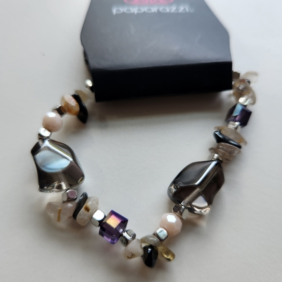 Paparazzi Smoky and Purple Beaded Bracelet - Picture 2 of 3